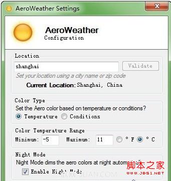 讓win7窗口隨著所在地氣象狀況自動變換窗口顏色