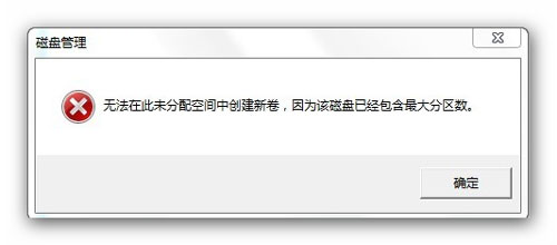 win7系統分區失敗提示不支持動態磁盤的解決方法
