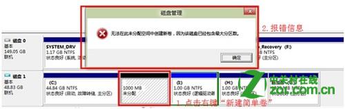 win8分區(qū)提示(該磁盤(pán)已經(jīng)包含最大分區(qū)數(shù))當(dāng)主分區(qū)已經(jīng)創(chuàng)建3個(gè)時(shí)