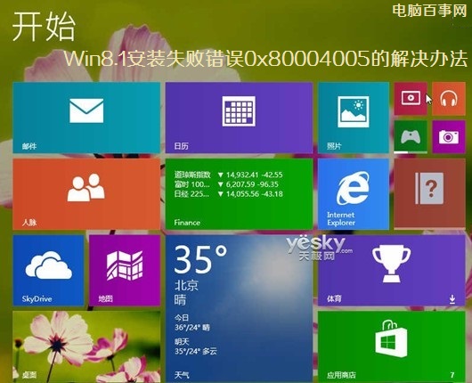 Win8升級Win8.1過程中安裝失敗錯誤0x80004005的解決方法