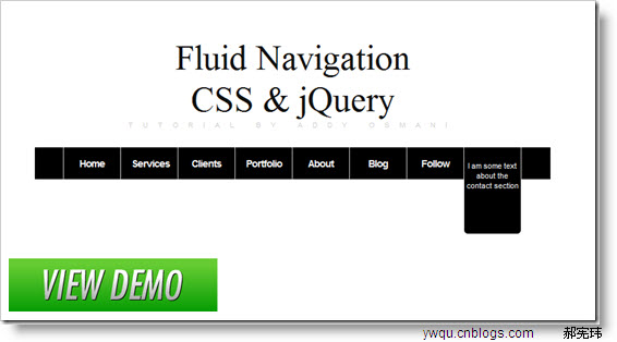 Jquery+CSS 創(chuàng)建流動導航菜單 Fluid Navigation