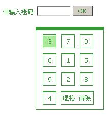 javascript實現(xiàn)仿銀行密碼輸入框效果的代碼