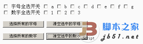 Javascript實(shí)現(xiàn)CheckBox的全選與取消全選的代碼