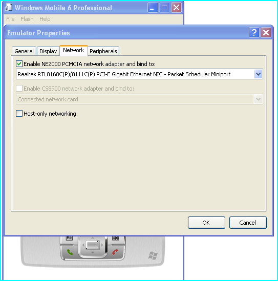 在Windows Mobile Emulator建立網絡連接