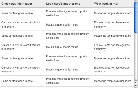 jquery tables